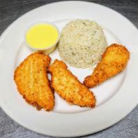 House-Made Chicken Fingers · Served with fries or rice, soft drink and ice cream cup.