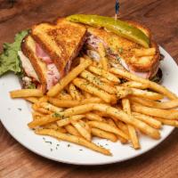 Ham and Turkey Club · Sliced ham and turkey, bacon, lettuce, tomato, mayo and American cheese on toasted sandwich ...