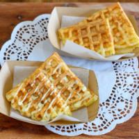 Waffle Cheese Bread · Any flavor available. Instead of baked, your cheese bread will be waffled to a crispy outer ...
