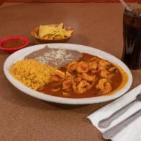 Camarones a la Diabla · Shrimp sauteed in butter, served with onions mushrooms, and our special Diabla spicy or mild...