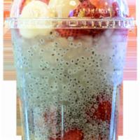 1. House Cocktail · 24 oz. Fresh strawberry & mango bits, basil seeds, rainbow jelly, lychee fruit, & pandan jel...