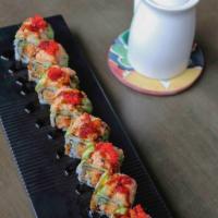 Spicy Lady Maki · Spicy tuna, spicy crab meat, cucumber, crunch, avocado, spicy lobster meat, eel sauce, and r...