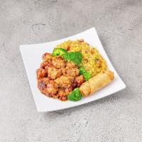 C21. General Tso's Chicken Combo Plate for 1 · Hot and spicy.