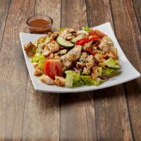 Springdale Salad · Garden salad, grilled chicken, Gorgonzola cheese, craisins, walnuts and balsamic dressing.