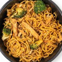 Karmayaki · Egg Noodles, Fresh Vegetable Mix, Oven-Roasted Chicken Breast, Broccoli, Japanese Teriyaki S...