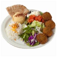 Falafel Lunch Special · Four delicious deep fried Falafel balls served in a lunch portion with a small side of Greek...