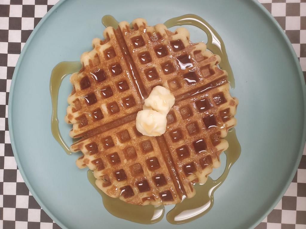 Sweet cream waffle · Made to order- Sweet cream waffles with butter and syrup