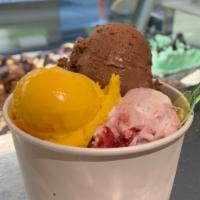 Large Cup · 3 flavors. Choose among our 16 flavors of the month, all freshly made in our Cos Cob shop an...