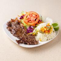 8 oz. N.Y. Steak · Served with a Choice of 2 Side Orders: House Salad, Rice, Black Beans, Steamed Vegetables, C...