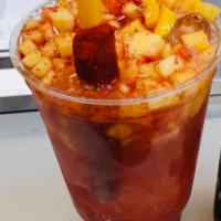 Monster preparado  · Made with Monster drink, Chamoy sauce, tajin sauce, and pineapple juice. Includes cucumber, ...