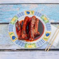 6 BBQ Spare Ribs · Ribs that have been broiled, roasted, or grilled. 