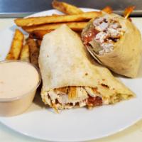 Alarm Chicken Wrap · 3 pieces. Grilled chicken with pepper jack cheese, grilled jalapenos, lettuce, and tomato, f...