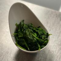 Sauteed Spinach · Fresh spinach sauteed with lemon, oil and season
