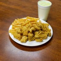 Catfish Nuggets · served with fries ,coleslaw,bread