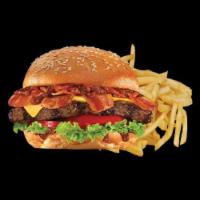 Bacon Burger Combo · Ground beef patty and beef bacon. American cheese, lettuce, tomato, pickles, onion, jalapeno...