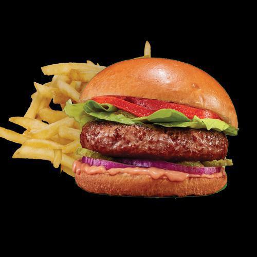 Beyond Burger Combo · Beyond meat patty American cheese, lettuce, tomato, pickles, onion, jalapeno ranch + fries.