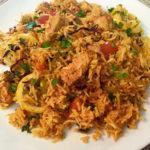 62. Boneless Chicken Biryani · Boneless pieces of chicken cooked with basmati rice and spices.