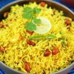 71. Lemon Rice · Basmati rice sauteed with mustard seeds, lemon and nuts.
