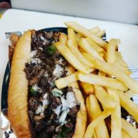 Philly Cheese · Chicken or steak Philly topped with sauteed onions and grilled with your choice of provolone...