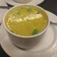Dal Soup · Lentil soup seasoned with spices and herbs.