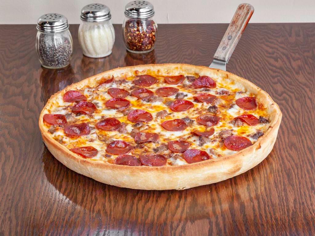 Meat Lovers Pizza · Italian Sausage, Bacon, Pepperoni, and Ground Beef.