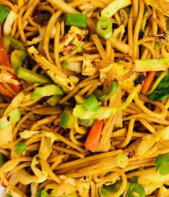Paneer Chow Mein · Special noodles served with onion, cabbage, green pepper, carrot and special spices.