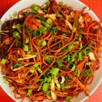 Chicken Chow Mein · Special noodles served with onion, cabbage, green pepper, carrot and special spices.