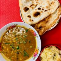 Aloo Matar (curried potatoes and peas) · Curried potatoes and peas. Curried with special spices. Served with rice. Add special bread ...