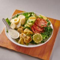3 Baja Salad · Hearts of palm, artichokes and California avocado on top of crisp romaine lettuce. Served wi...