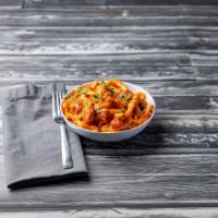 8 Finger Cavatelli · Homemade pasta rolled with height fingers and topped with our famous vodka tomato cream sauce.