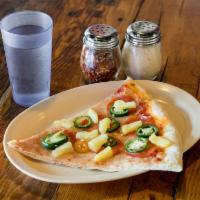 Hot N Sweet Pepperoni Pizza · Pepperoni, jalapeno and pineapple.