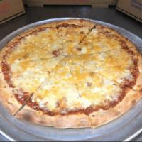 5 Cheese Pizza · Mozzarella, Parmesan, feta, provolone, and cheddar cheese.
