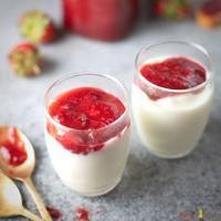 Honey Raspberry Yogurt 酸奶 · plain yogurt topped with fresh homemade raspberry jam and honey