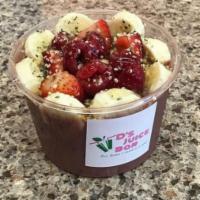 The Yummy Bowl · Strawberries, banana, acai and honey, vanilla almond milk. Topped with banana, strawberry, r...