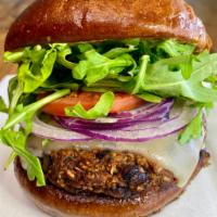 Possible Burger · Our Housemade Black Bean Veggie Burger made with fresh vegetables; topped with pepper jack c...
