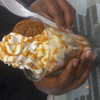 My Pie Crush Sundae · (LC). Vanilla ice cream, caramel drizzle, oatmeal pie, whipped cream, topped with oatmeal pi...