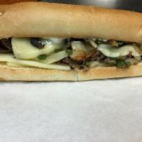 Phillysteak sub Only · Grilled bell, mushrooms, onion , Mayo and cheese 