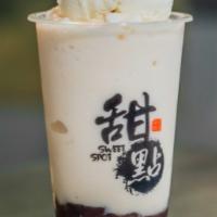 D2. Red Bean Fleecy · Our version of HK’s sweet and delicious traditional summer dessert. Sweet milky smoothie wit...