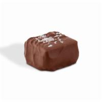 Milk Chocolate Sea Salt Caramel · Chocolate covered caramels sprinkled with Sel Gris grey sea salt. Serving size: 1 piece