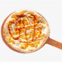 Buffalo Chicken Pie · Mozzarella, Buffalo chicken, red onions, cheddar cheese, finished with Buffalo sauce and ran...