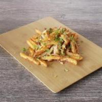 Masala Fries · Onions, garlic, ginger, green chilli on request ask spicy level, cilantro.