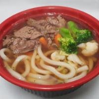 Beef Noodle Soup · Soup that is made with beef, broth, noodles, and vegetables. 