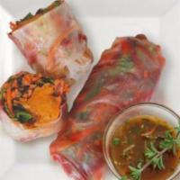 Summer Rolls - Urban Remedy · A gluten free, brightly colored roll packed with seasonal vegetables and paired with a jalap...