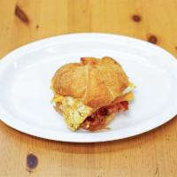 Bacon on Croissant Breakfast · Served on a flaky French pastry. 