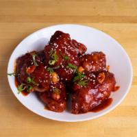 3. Spicy Korean Fried Chicken Wings with Sweet & Sour Spicy Sauce. · Breaded, deep fried chicken wings with spicy & sweet Korean pepper sauce. Contains sesame, a...