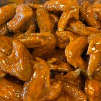 4 Whole Chicken Wings · Served with  fries and choice of sauce (tossed in sauce unless noted).

