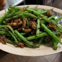 Dried Sauteed Green Beans 干煸四季豆 · with pork