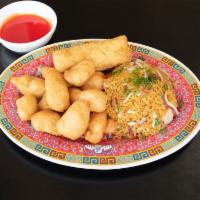 C9. Sweet and Sour Chicken Combo Platter · Served with egg roll and fried rice.