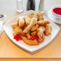 Sweet & Sour Chicken · Crispy chicken pieces served with pineapple, bell peppers, carrots and onions in our chef's ...