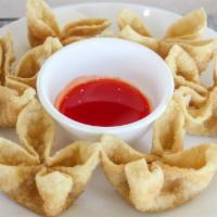 Golden Crab Rangoon(6pc) · Deep fried with cream cheese and crab meat in the wrap